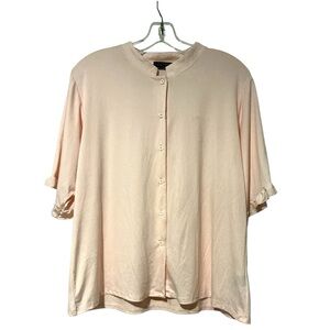 Laundry By Shelli Segal Cream Mandarin Collar Button Down Top